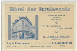 -3321 - BLANKENBERGHE  Hotel Des Boulevards ( Carte Publicitaire Format 10/15cm Environs ) - Blankenberge