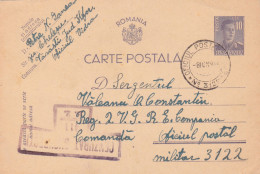 Romania, 1944, WWII  Censored, CENSOR OPM #3122 , POSTCARD STATIONERY - Storia Postale Seconda Guerra Mondiale