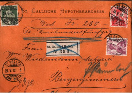 ! 1912 Gesiegelter Wertbrief Aus St. Gallen, Schweiz - Cartas & Documentos