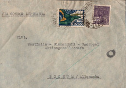 ! Luftpostbrief, Airmail Cover, 1937 Aus Rio De Janeiro, Brasilien, Via Condor Lufthansa, Nach Bochum - Luchtpost