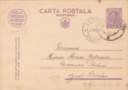 Romania, 1939, WWII  Censored, CENSOR, POSTCARD STATIONERY - 2de Wereldoorlog (Brieven)