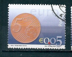 N° 2542 Nouvelle Pièce Euro  0.05 €  Timbre  Portugal 2002 Oblitéré - Used Stamps