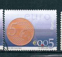 N° 2542 Nouvelle Pièce Euro  0.05 €  Timbre  Portugal 2002 Oblitéré - Gebraucht