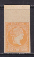 1855 - España - Edifil NE1 - Isabel II - 12c Naranja - Falso - Postfris – Scharnier