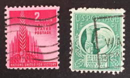 1943 United States -Nations Allied For Victory, Four Freedoms ( Liberty Holding The Torch Of Liberty ) - Used - Usati