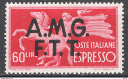 Trieste A 1947 Sass.Ex4 */MVLH VF/F - Poste Exprèsse