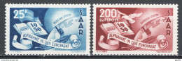 Sarre 1950 Unif.277+A **/MNH VF/F - Nuevos