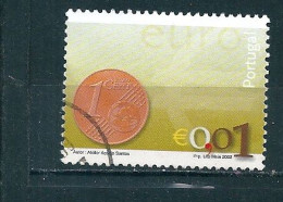 N° 2540 Nouvelle Pièce Euro 0,01 Euro;  Oblitéré Timbre  Portugal 2002 - Usado