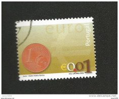 N° 2540 Nouvelle Pièce Euro 0,01 Euro;  Oblitéré Timbre  Portugal 2002 - Usado