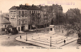 Valence - La Statue De Montalivet Et Le Boulevard D'Alsace - Carte E.L.D. N° 22 - Valence