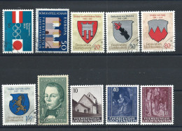 Liechtenstein N°387/96 Obl/** (FU/MNH) 1964 - Sujet Divers - Gebruikt