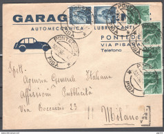 Italia Repubblica Busta Pubblicitaria Garage Firenze Pontedera VF/F - 1946-60: Marcophilie