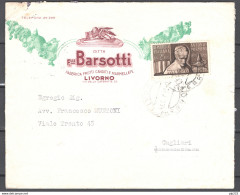 Italia Repubblica Busta Pubblicitaria Fabbr.Canditi E Marmellate Barsotti Livorno VF/F - 1946-60: Marcophilie