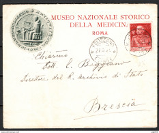 Italia Regno Busta PubblicitariaMuseo Naz.Storico Della Medicina Roma VF/F - Publicidad