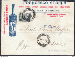 Italia Regno Busta Pubblicitaria Liquori E Confetture Staffa S.Giovanni A Teduccio VF/F - Publicité