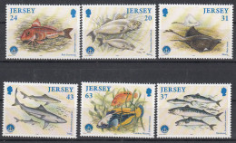 Jersey 1998, Fishes Set Of 6 - Unmounted Mint - Jersey