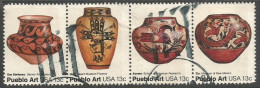 USA 1977 Pueblo Pottery SC. # 1706/9 Cpl 4v Set In Strip4 VFU - Blocchi & Strisce