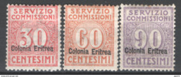 Eritrea 1916 Servizio Commissioni Sass.1/3 **/MNH VF/F - Eritrea