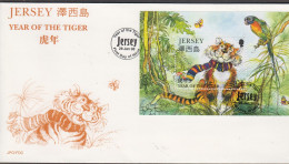 Jersey 1998, Year Of The Tiger - On Official FDC - Jersey