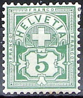 Schweiz Suisse HELVETIA 1906: Ziffer (5 C) Mit WZ I Zu 82 Mi 84 Yv 102 * Falzspur Trace De Charnière MLH (Zu CHF 7.00) - Ungebraucht