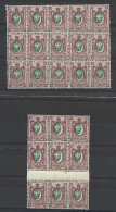 2 Blocs Dentelés 35 Kopecks Avec Variété Centre Décalé Neufs Sans Charnières - Unused Stamps