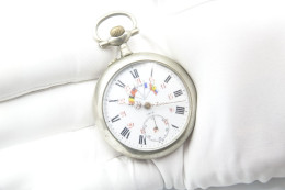 Watches : POCKET WATCH WW1 WWI 1914 - 1915 Allies Flags 1915's - ULTRA RARE - Original - Running - France / Belgium - Relojes De Bolsillo