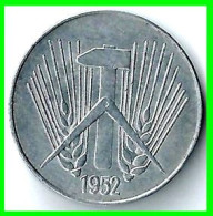 REPUBLICA DEMOCRATICA DE ALEMANIA ( DDR )  MONEDA DE 10 PFENNING AÑO - 1952 - CECA - A - MONEDA DE ALUMINIO CIRCULADA - 10 Pfennig