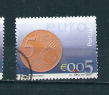 N° 2542 Nouvelle Pièce Euro  0.05 €  Timbre  Portugal 2002 Oblitéré - Usado