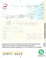 Ticket De Transport - VBB - S-Bahn - Berlin [2000] - Europe