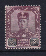 Malaya - Johore: 1910/19   Sultan Ibrahim    SG80    3c    MH    - Johore