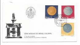RIO DE JANEIRO 31 AGO 77 - SÉRIE MOEDAS DO BRASIL COLONIAL - Brieven En Documenten