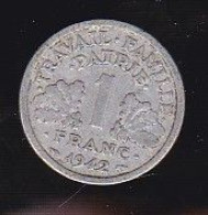 1 Franc - Année 1942 - 10 Centimes