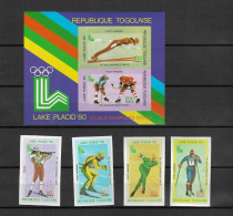 Olympische Spelen  1980 , Togo - Blok + Zegels Postfris - Winter 1980: Lake Placid
