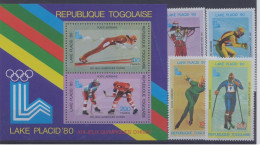 Olympische Spelen  1980 , Togo - Blok + Zegels Postfris - Hiver 1980: Lake Placid