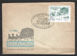 POLOGNE. N°1383 De 1964 Sur Enveloppe 1er Jour. Diligence Postale. - Kutschen