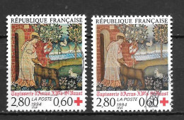 Année 1994 : Y. & T. N° 2915 ° Avec Bleu OMIS Sur Le Timbre De Droite (Voir Scan) - Used Stamps