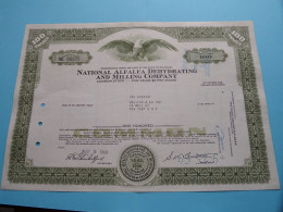 NATIONAL ALFALFA DEHYDRATING AND MILLING COMPANY - Shares - N° NE 66225 - Anno 1969 ( See / Voir Scan) USA ! - M - O