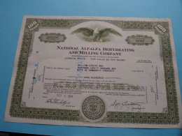 NATIONAL ALFALFA DEHYDRATING AND MILLING COMPANY - Shares - N° NE 55377 - Anno 1969 ( See / Voir Scan) USA ! - M - O