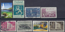 Selection Of 7 Old & Modern Finnish Stamps + 1 American Stamp, All Used - Gebruikt