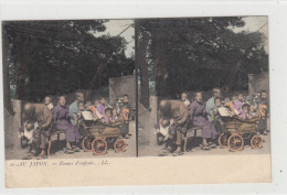 Japan Japon Au Japon  Bonnes D'enfants      CARTE STEREO COULEUR - Other & Unclassified