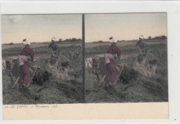 Japan Japon Au Japon  Paysannes       CARTE STEREO COULEUR - Other & Unclassified