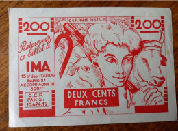 Fictif PSEUDO BILLET De 200 FRANCS : " IMA " 15, Boulevard Des Italiens à Paris - Paysan, Vaches - Specimen