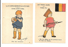 KB571 - AFFICHETTES - 10 COMMANDEMENTS DE LA VICTOIRE - LES PETITS ALLIES LES BELGES - 1914-18