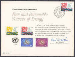 Action !! SALE !! 50 % OFF !! ⁕ UN 1981 Postal Administration ⁕ New And Renewable Sources Of Energy ⁕ Sheet - Tarjetas – Máxima