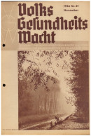 Dt- Reich (008121) Zeitschrift Volks- Gesundheits- Wacht, 1936 NR 21 November, Herausgeber Sachverständigenrat NSDAP - Andere & Zonder Classificatie