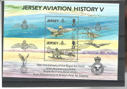 53863 ) Collection Jersey Aviation History  75th Anniversary RAF Souvenir Sheet  - Jersey