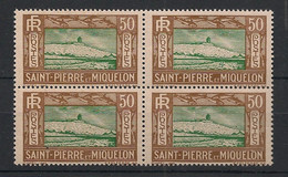 SPM - 1932-33 - N°Yv. 147 - Phare 50c Brun Et Vert - Bloc De 4 - Neuf Luxe ** / MNH / Postfrisch - Neufs