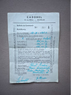 BRUXELLES - 1951 - CADOBEL - Bulletin De Commande (CLOOT André - MAES Lodewijk) - 1950 - ...