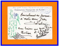 Deus Cartes De Visite FFR.et Comité De Rugby Du Lyonnais (rectos Versos) - Rugby