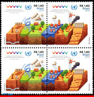 Ref. BR-3297-Q BRAZIL 2015 - UN WORLD CONFERENCE ONDISASTER RISK REDUCTION, JAPAN,BLOCK MNH, ONU, UN 4V Sc# 3297 - Hojas Bloque